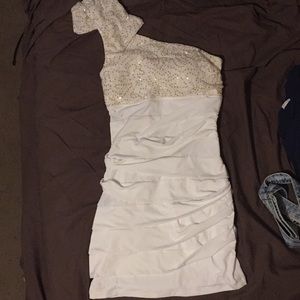 White and gold dress